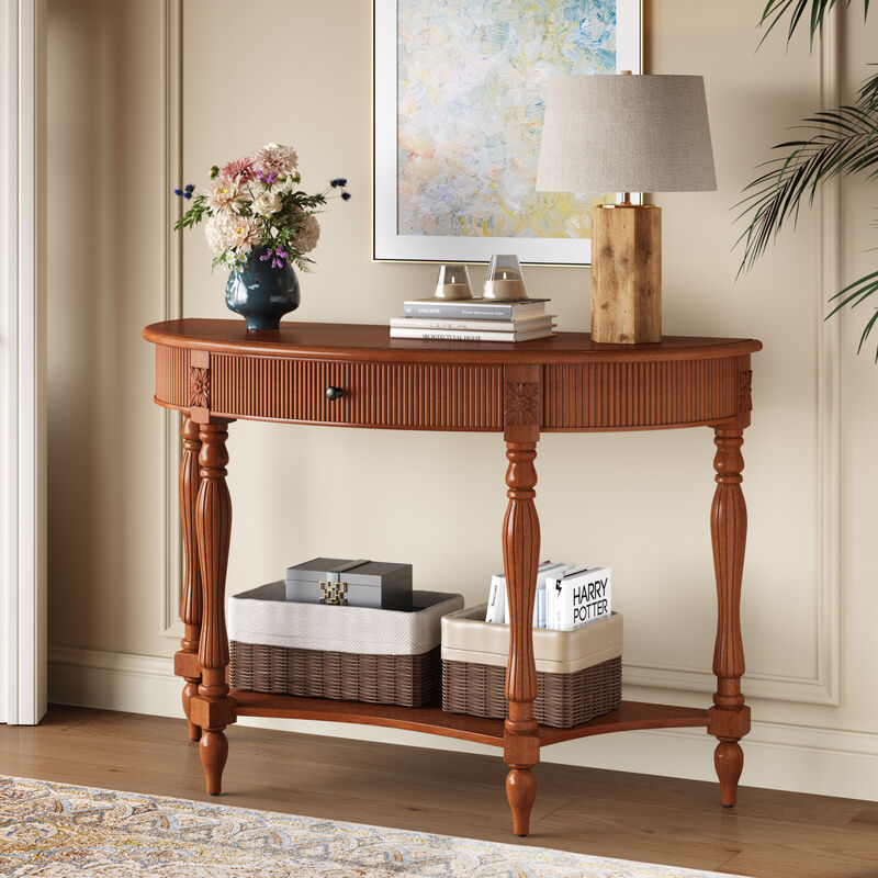 Muxtur Half Moon Console Table image number 1