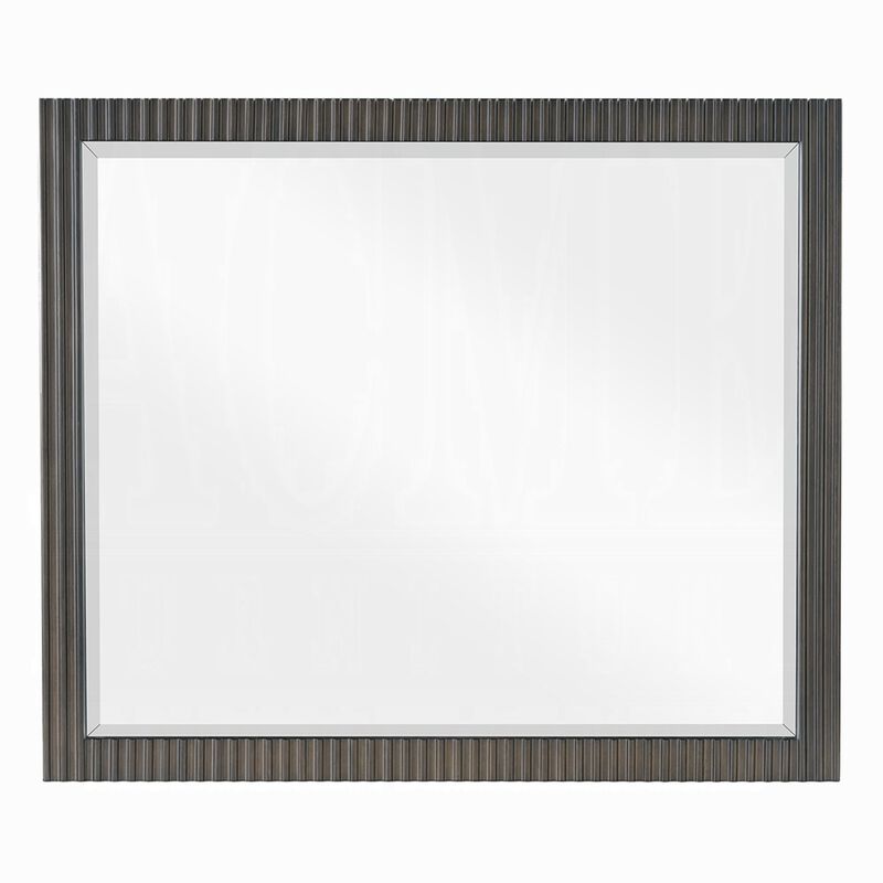 Jeh Dresser Mirror, Espresso Brown Wood, Sleek Rectangular Frame 36x42