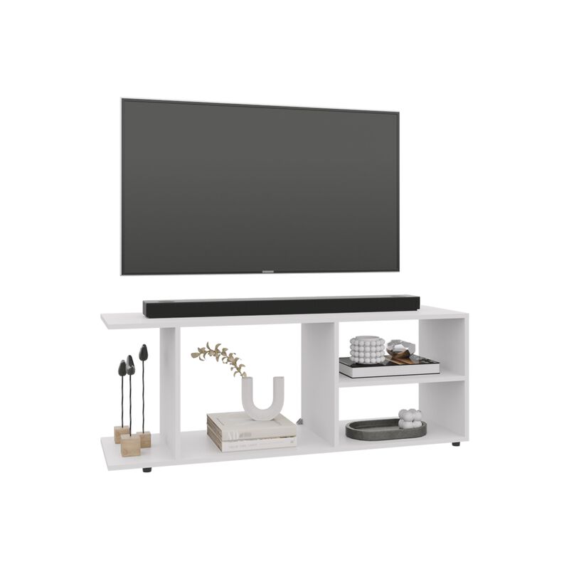 Sudley Entertainment Center 17.8" H, with 4 Shelves and 4 Legs, White