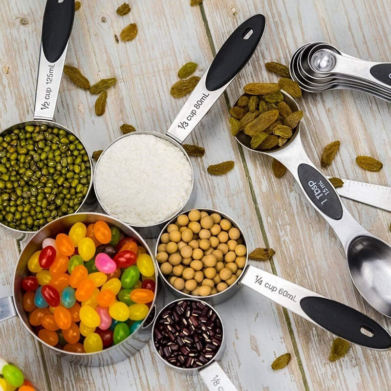 Magnetic Stainless Steel Measuring Cups and Spoons Set with Leveler image number 4