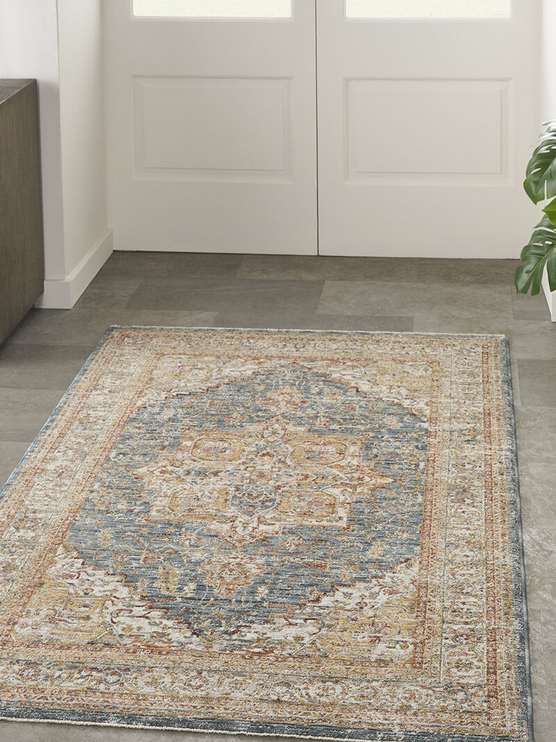 Sahar SHR06 Ivory/Blue 3'11" x 5'11" Rug