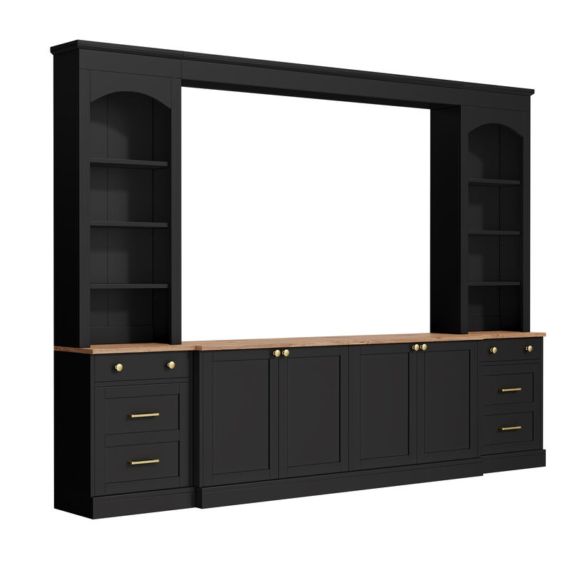 Raksux TV Stand Entertainment Center Wall image number 7