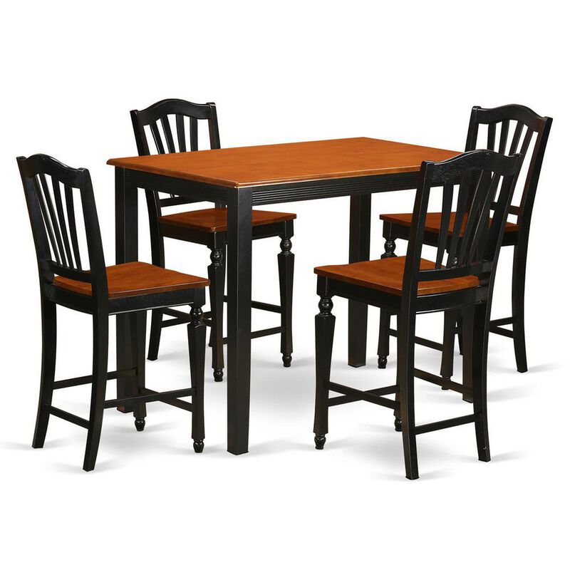 5 Pc Dining counter height set - counter height Table and 4 Kitchen Chairs.