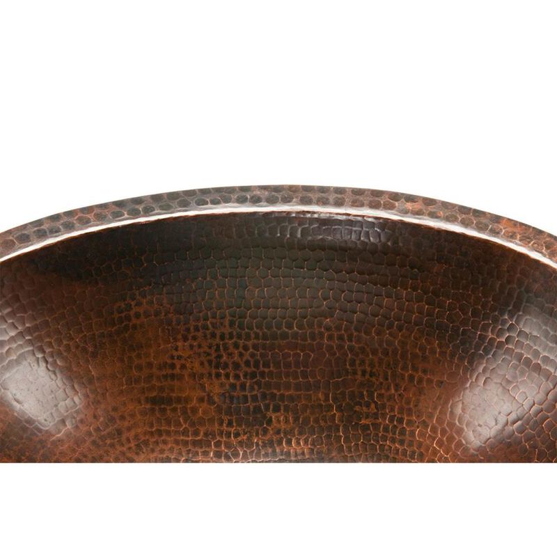 Hivvago Oval Hammered Copper Bathroom Vessel Sink 17 x 12 inch