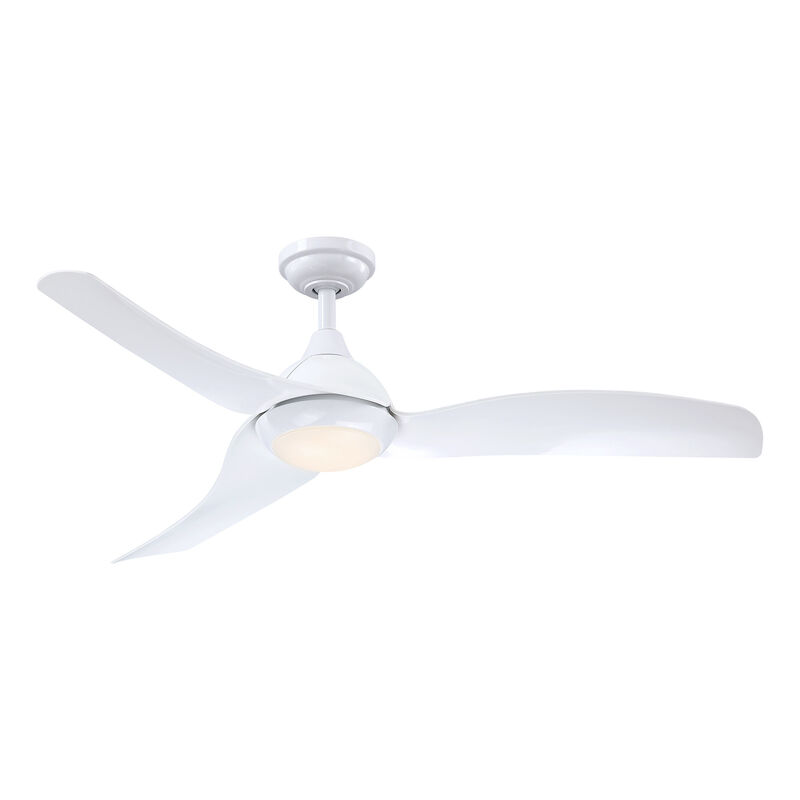 52 in. Modern Propeller Integrated LED White Ceiling Fan with Light and Remote
