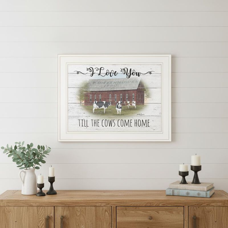 HomeRoots I Love You till the Cows Come Home 1 White Framed Print Wall Art image number 1