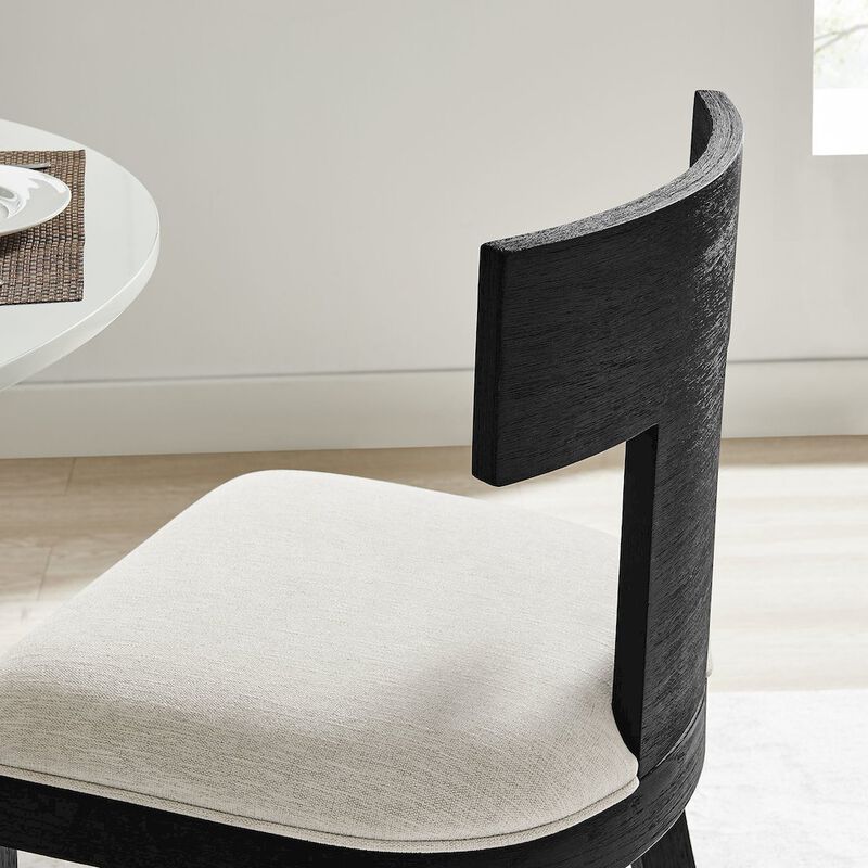 Modway Peregrine Upholstered Dining Chairs in Black Heathered Weave Ivory image number 9