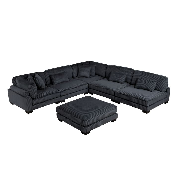 Traverse 5-Piece Left Arm Sectional with Ottoman