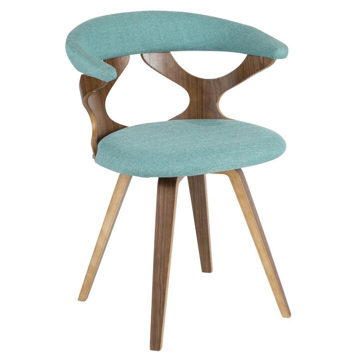 LumiSource Walnut, Teal Gardenia Chair