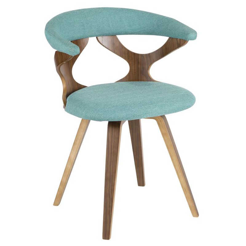 LumiSource Walnut, Teal Gardenia Chair