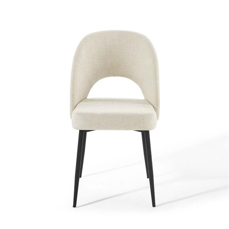Casafoyer Rouse Upholstered Dining Chair Set of 2, Black/Beige image number 2