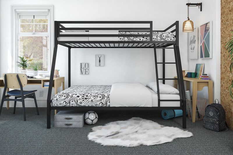 Mainstays Premium Twin over Full Metal Bunk Bed, Black