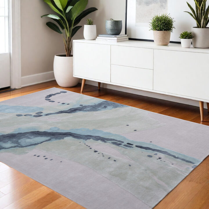 HomeRoots Abstract Hand Tufted Area Rug