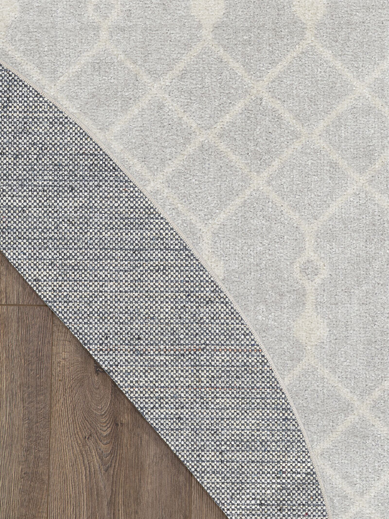 Astra Machine Washable ASW10 Gray 7'10" Round Rug