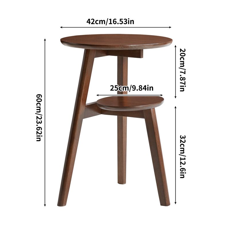 Voxfi Solid Wood 2-Tier Side Table image number 9