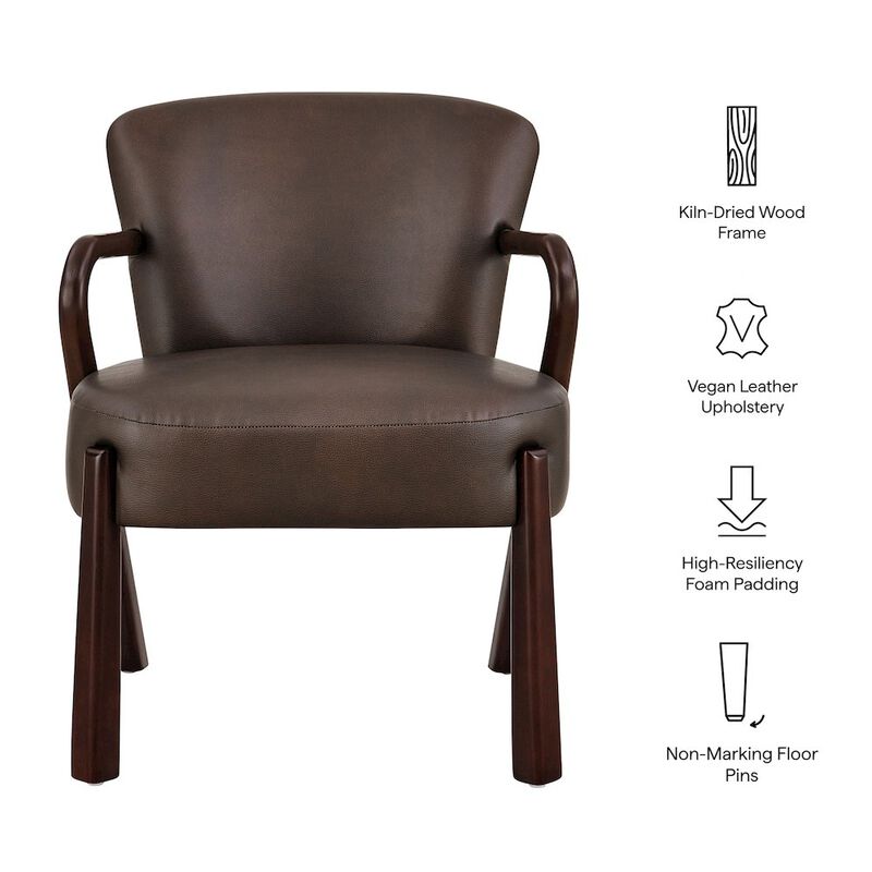 Arden Faux Leather Upholstered Accent Armchair image number 2