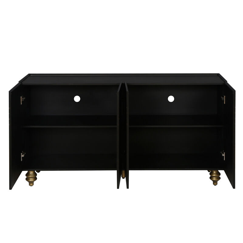 Merax Modern Fluted Sideboard Buffet Storage Cabinet