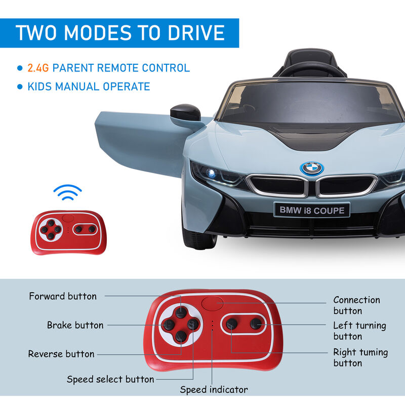 BreeBe Licensed BMW I8 Coupe 6V Electric Car, Kids Ride-On Car, Battery Powered Toy with Remote Control Music Horn Lights Suspension image number 5