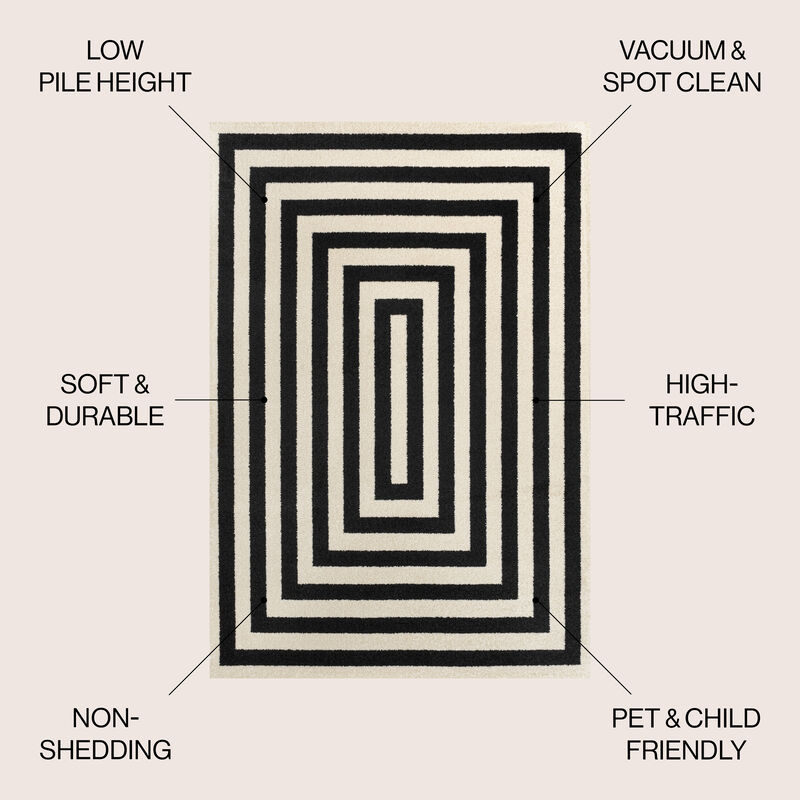 Bandol Modern Classic Mitre Stripe Area Rug