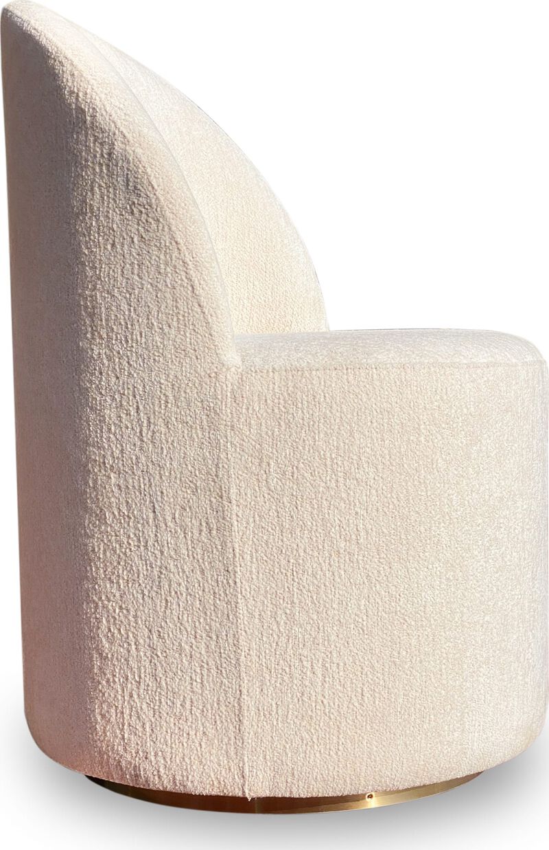 Zinnia Fully Upholstered Swivel Chair in Dune Chenille