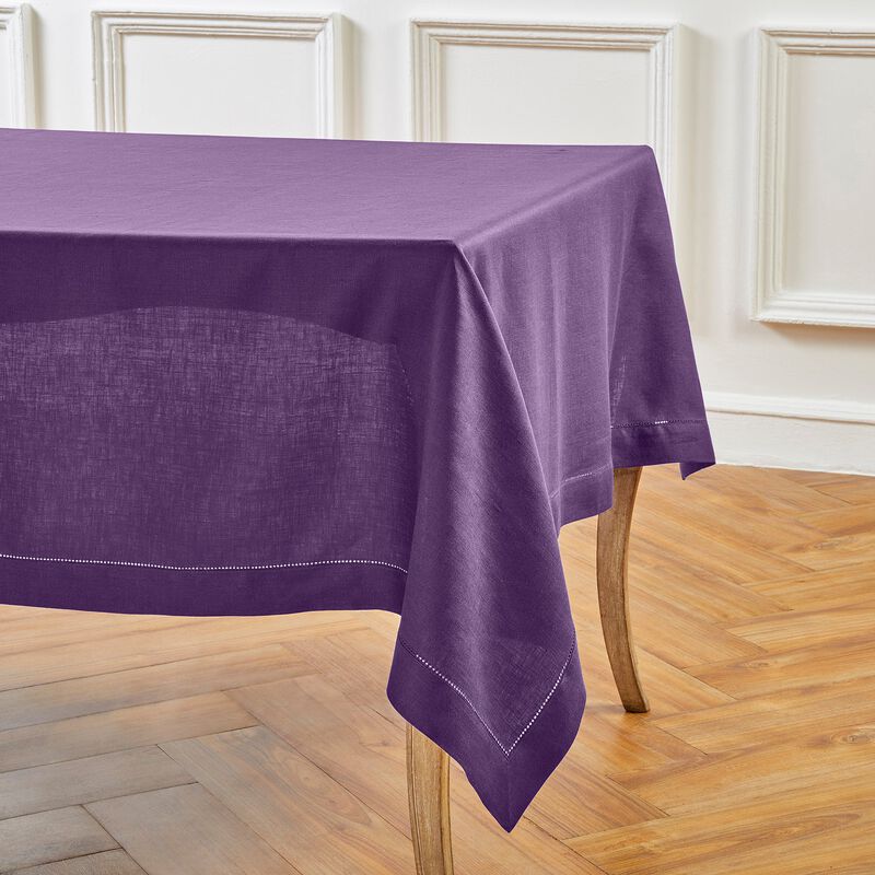 Solino Home 100% Pure Linen Tablecloth - Classic Hemstitch