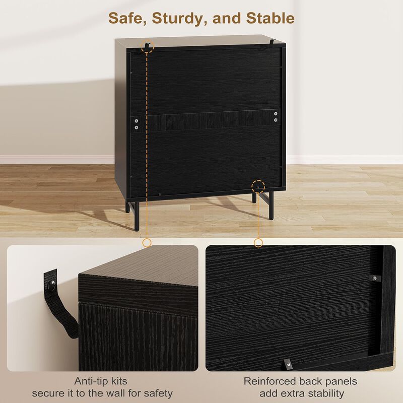 31" Sideboard Buffet Cabinet with Storage, Storage Cabinet with Adjustable Shelf, 2-Door Console Table, Accent Cabinet for Living, Kitchen, Entryway image number 6