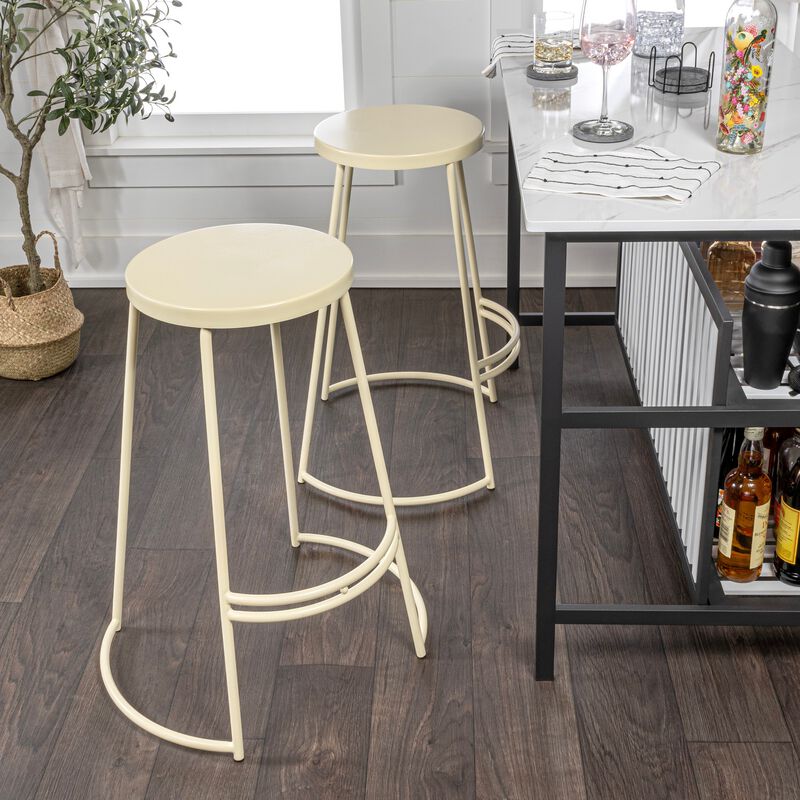 Hula Modern Designer Iron Curved Backless Bar Stool
