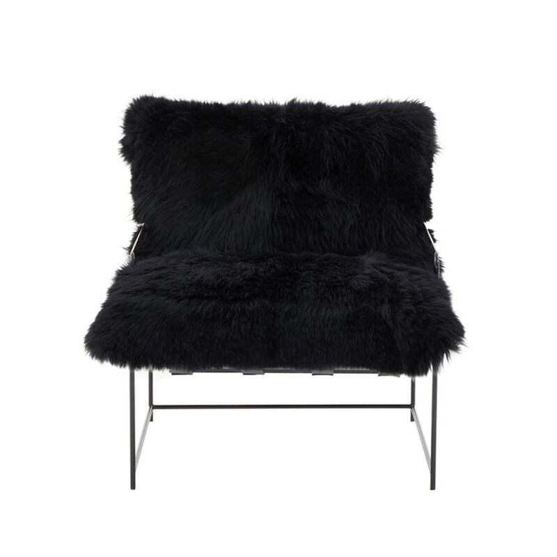 Casafoyer Kimi Black Genuine Sheepskin Chair image number 3