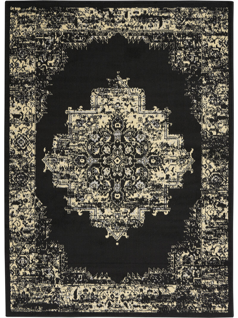 Grafix GRF14 Black 5'3" x 7'3" Rug