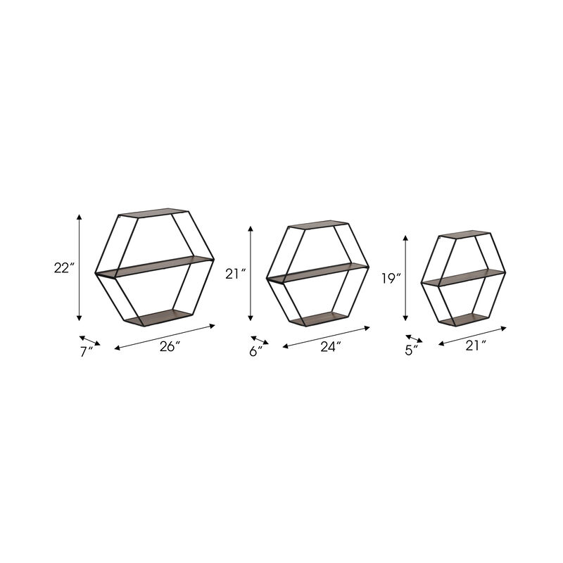 Hexagon Wall Shelfs (Set of 3)