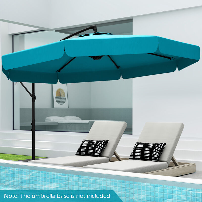 Patio Cantilever Umbrella with Cover &ndash; Tilt Adjustment & Decorative Ruffled Edge