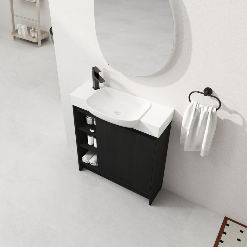 ELEMENT ACE Freestanding Bathroom Vanity with Ceramic Sink and Soft-Close Doors image number 6