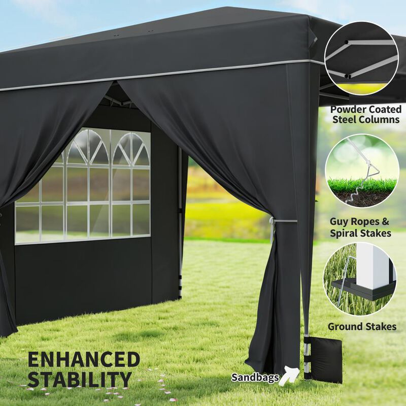 Hivvago 10x10 Pop Up Canopy Tent with Sidewalls image number 6