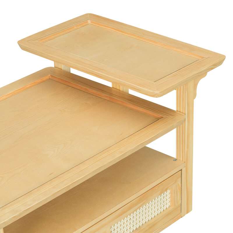 Merax Coffee Table with 1 Storage Shelf