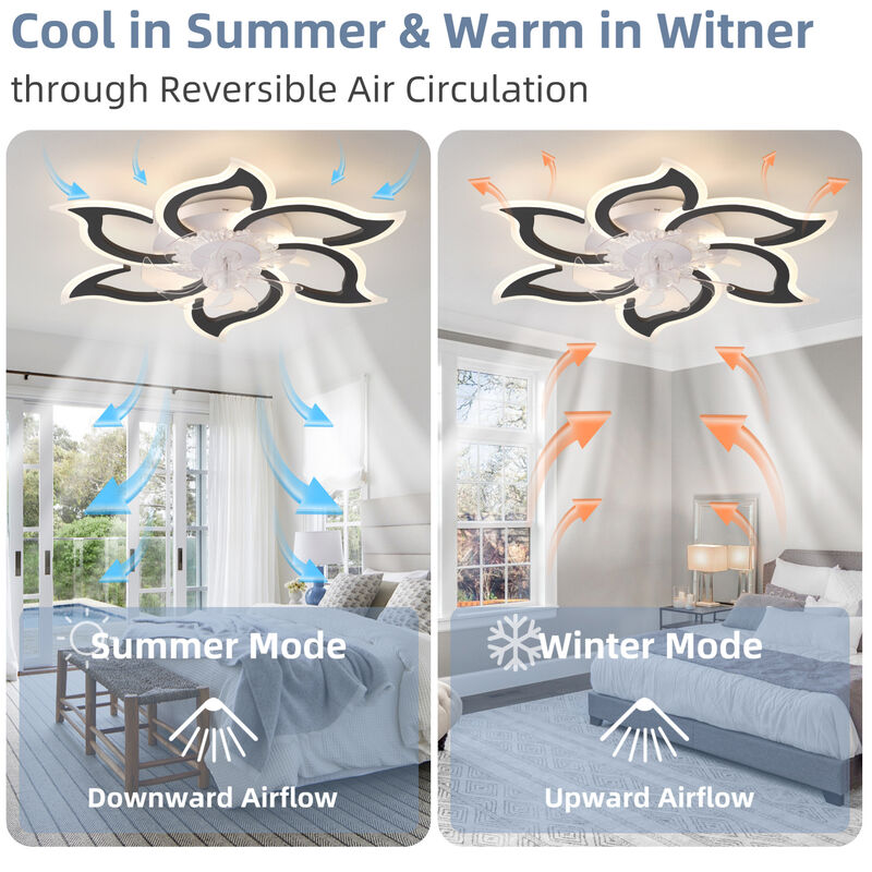 ELEMENT ACE Modern Ceiling Fan with Remote Control, 6 Speed Settings and Adjustable Lighting image number 7