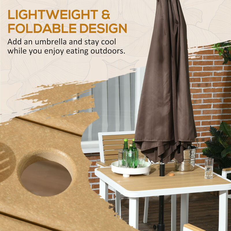 Hivvago 5-Piece Patio Dining Set with Umbrella Hole image number 4