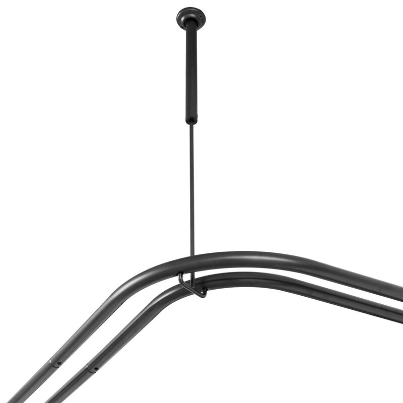 Aluminum Double L Shaped Shower Curtain Rod 72" L x 31.7" W image number 4