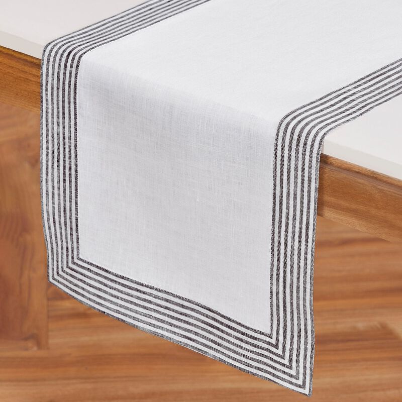 Solino Home Lucca 100% Linen Table Runner &ndash; Handcrafted, Machine Washable, Perfect for Holiday and Everyday Dining