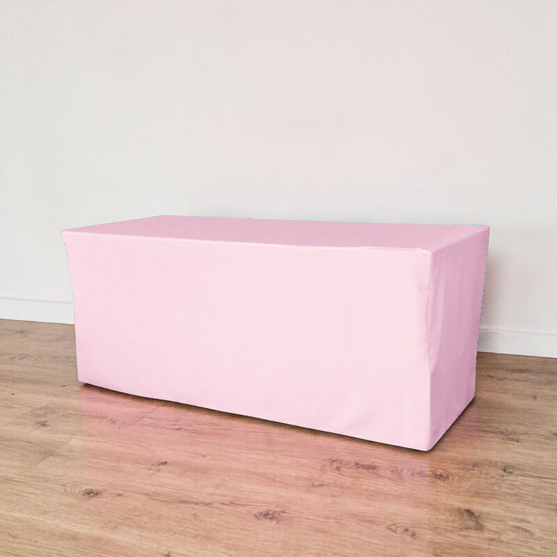 Polyester Fitted Table Cover 72 by 30 Inch Durable Poplin for Events and Parties image number 1
