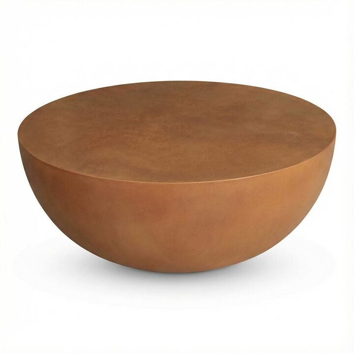 Starlight Canyon Home Red Concrete Coffee Table with Semi-Gloss Stone Top and Stain-Repellent Surface
