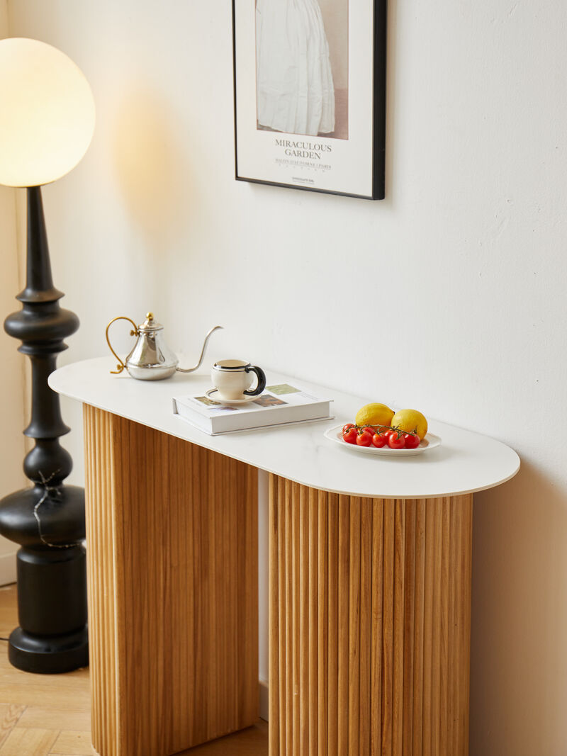 Scandinavian Wooden Console Table with Storage