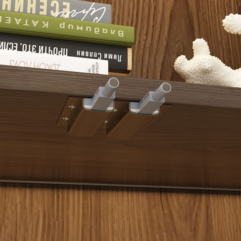 78.7&rdquo;W Display Cabinet Curio Cabinet with Light & Pop-up Glass Doors, Storage Cabinet Bookcase with 5-Tier Shelves & 3 Drawers for Living Room/Home Office, Dark Brown (78.7&rdquo;W x 15.7&rdquo;D x 78.7&rdquo;H)