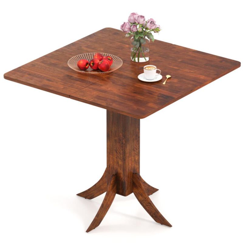 Hivvago Square Dining Table with Pedestal Base and Rubber Wood Frame