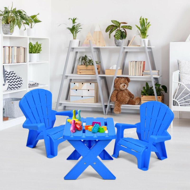 Hivvago 3-Piece Plastic Children Play Table Chair Set