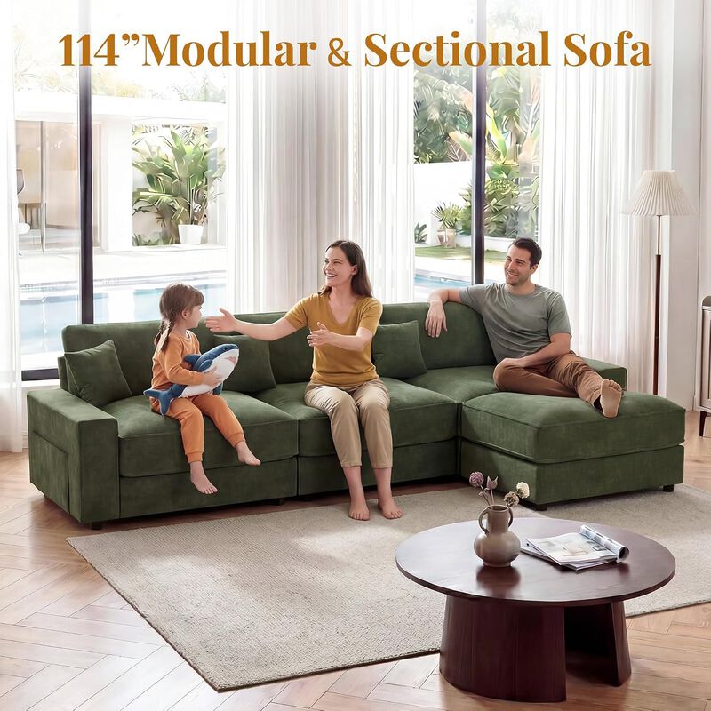 114.2" Modular L-Shaped Sectional Sofa image number 2