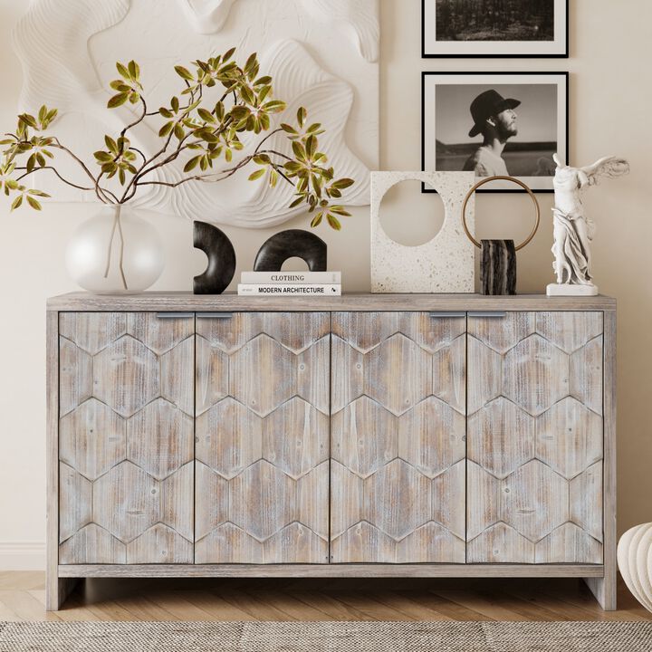 Susgus Farmhouse Accent Cabinet