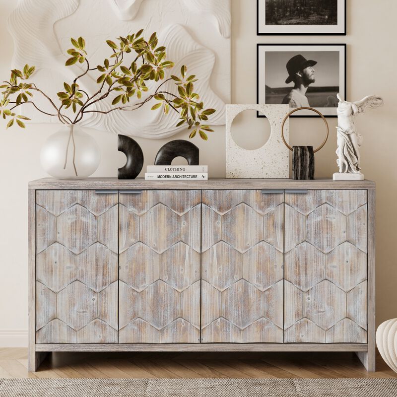 Susgus Farmhouse Accent Cabinet image number 1