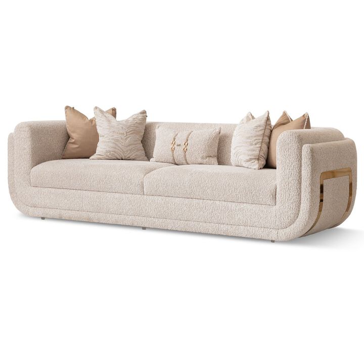 Michael Amini Savannah Breeze Mansion Sofa - Cashmere/Bright Gold