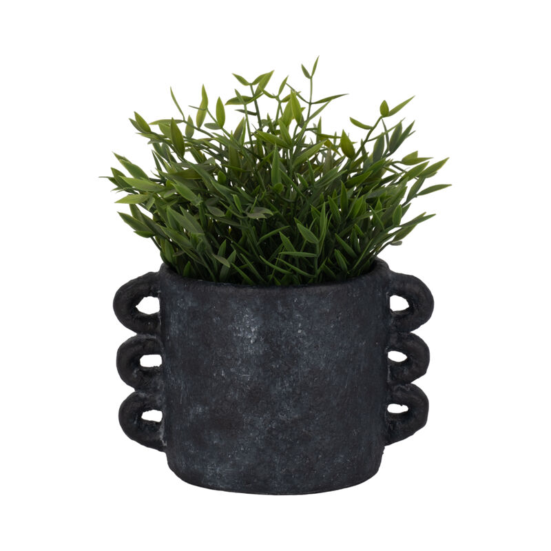 10" Black Arch Handle Planter