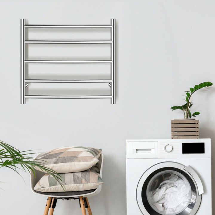 Electric Heated Towel Warmer Wall Mount Drying Rack 304 Stainless Steel